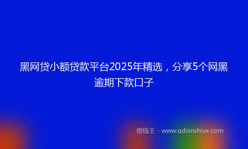 黑网贷小额贷款平台2025年精选，分享5个网黑逾期下款口子