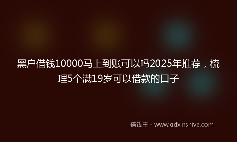黑户借钱10000马上到账可以吗2025年推荐，梳理5个满19岁可以借款的口子