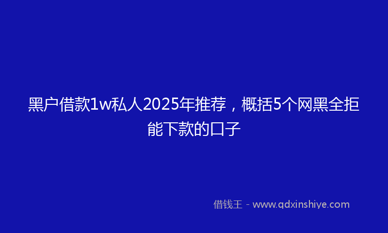 黑户借款1w私人2025年推荐，概括5个网黑全拒能下款的口子