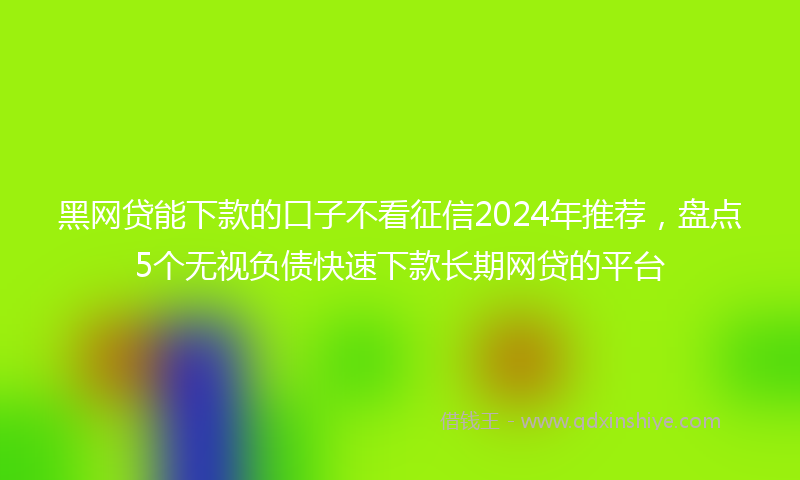 黑网贷能下款的口子不看征信2024年推荐，盘点5个无视负债快速下款长期网贷的平台