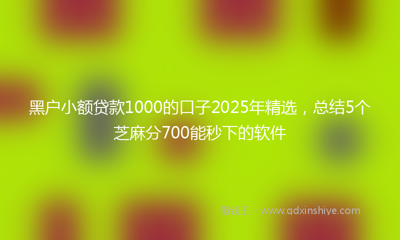 黑户小额贷款1000的口子2025年精选，总结5个芝麻分700能秒下的软件