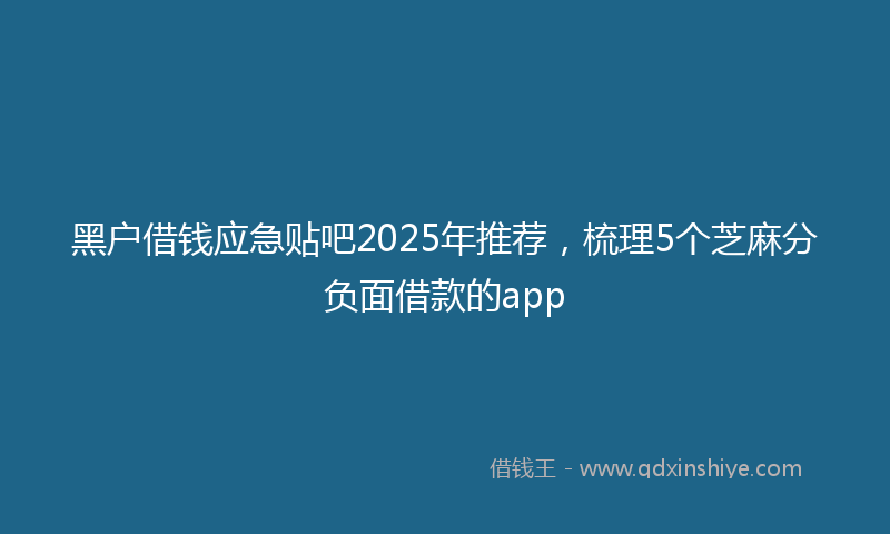 黑户借钱应急贴吧2025年推荐，梳理5个芝麻分负面借款的app