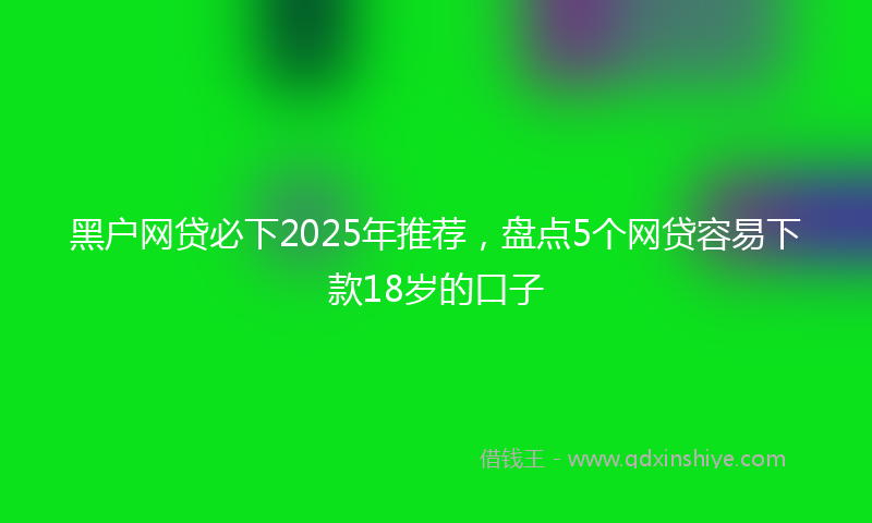 黑户网贷必下2025年推荐，盘点5个网贷容易下款18岁的口子