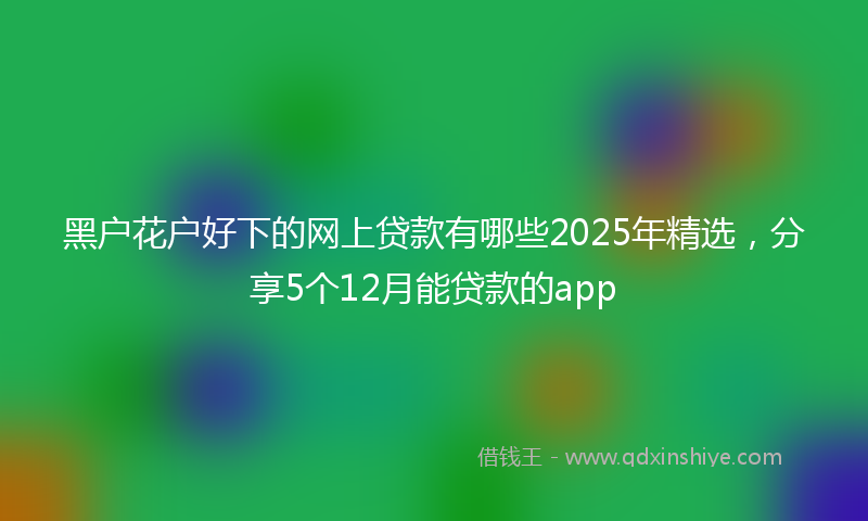黑户花户好下的网上贷款有哪些2025年精选，分享5个12月能贷款的app