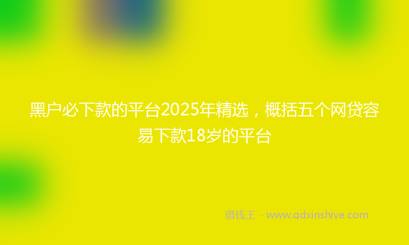 黑户必下款的平台2025年精选，概括五个网贷容易下款18岁的平台