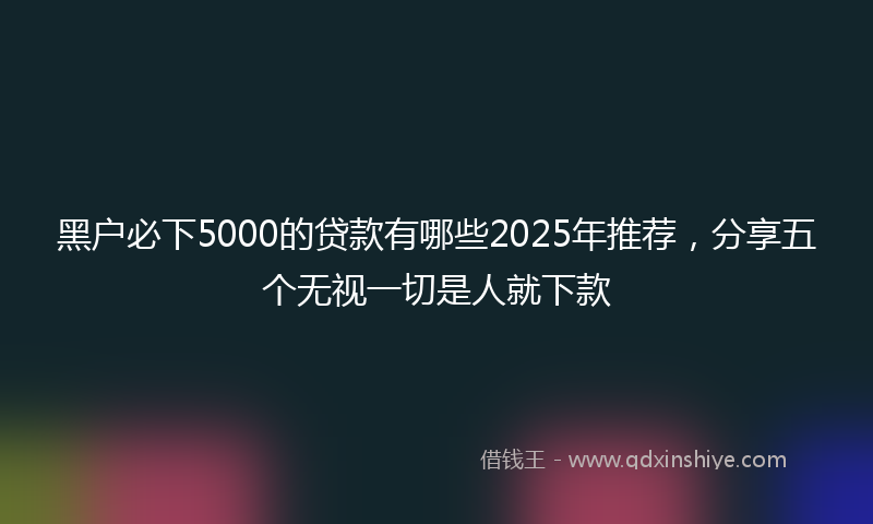 黑户必下5000的贷款有哪些2025年推荐，分享五个无视一切是人就下款