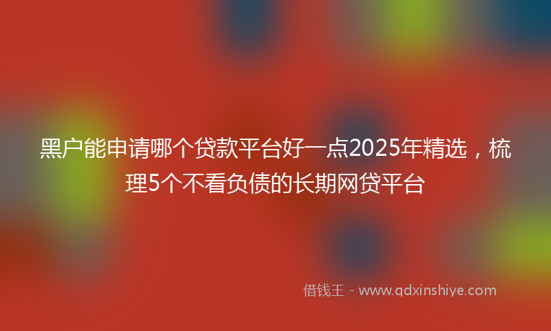 黑户能申请哪个贷款平台好一点2025年精选，梳理5个不看负债的长期网贷平台