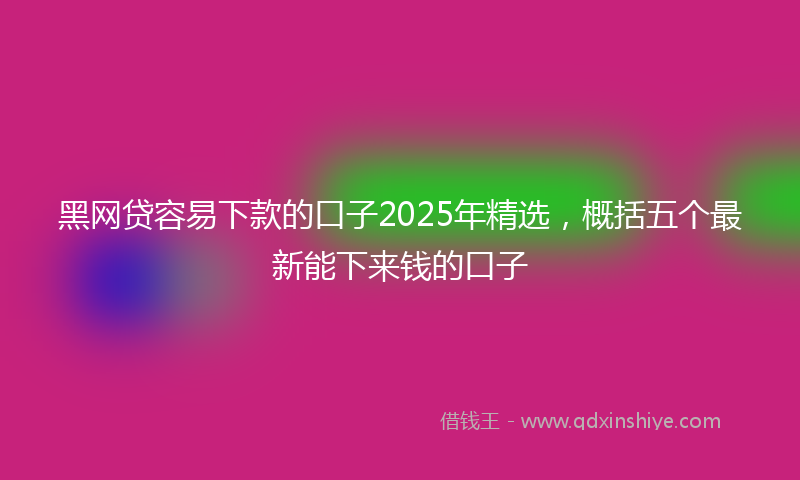 黑网贷容易下款的口子2025年精选，概括五个最新能下来钱的口子