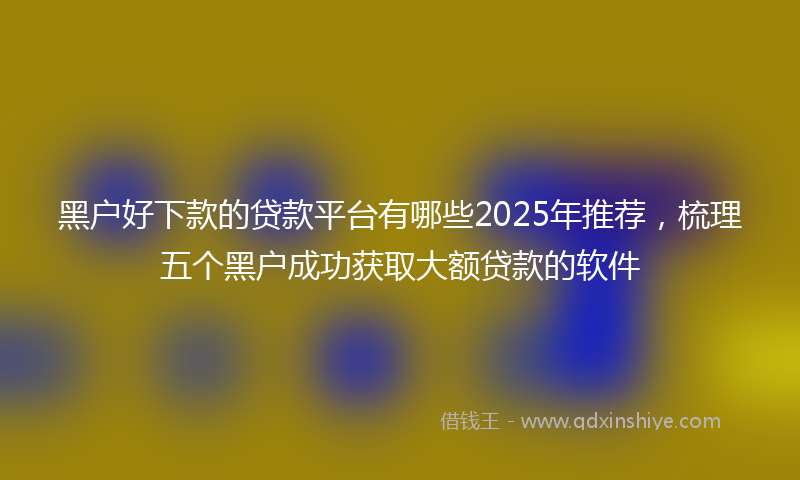 黑户好下款的贷款平台有哪些2025年推荐，梳理五个黑户成功获取大额贷款的软件