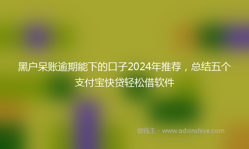 黑户呆账逾期能下的口子2024年推荐，总结五个支付宝快贷轻松借软件