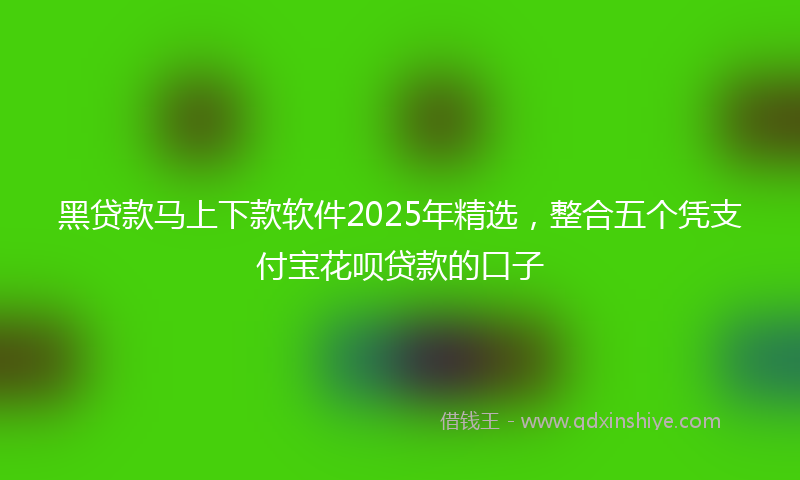黑贷款马上下款软件2025年精选，整合五个凭支付宝花呗贷款的口子