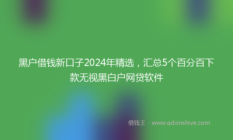 黑户借钱新口子2024年精选，汇总5个百分百下款无视黑白户网贷软件