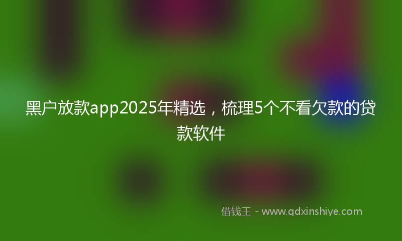 黑户放款app2025年精选，梳理5个不看欠款的贷款软件