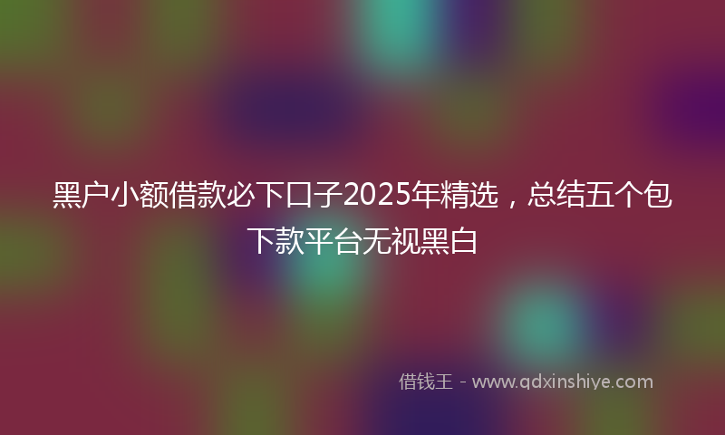 黑户小额借款必下口子2025年精选，总结五个包下款平台无视黑白