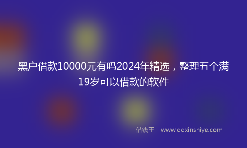 黑户借款10000元有吗2024年精选，整理五个满19岁可以借款的软件