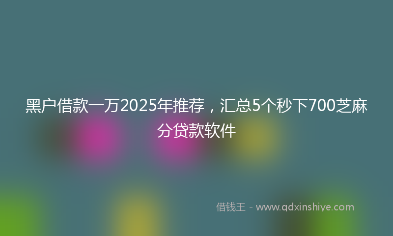 黑户借款一万2025年推荐，汇总5个秒下700芝麻分贷款软件