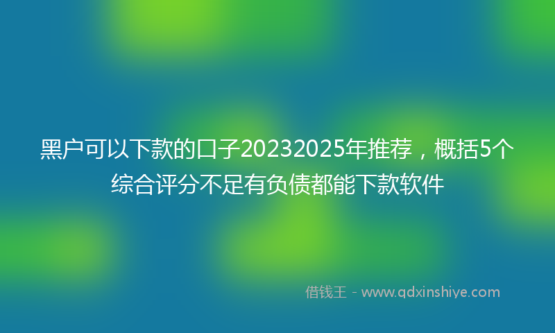 黑户可以下款的口子20232025年推荐，概括5个综合评分不足有负债都能下款软件