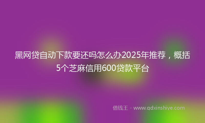 黑网贷自动下款要还吗怎么办2025年推荐，概括5个芝麻信用600贷款平台