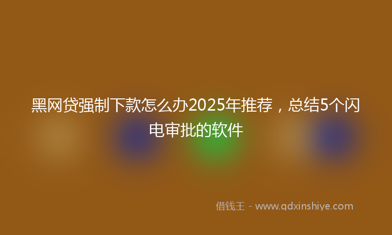 黑网贷强制下款怎么办2025年推荐，总结5个闪电审批的软件