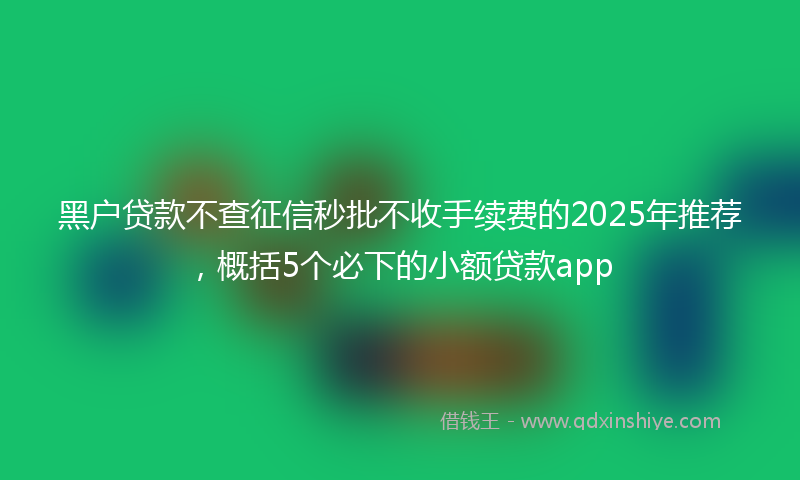 黑户贷款不查征信秒批不收手续费的2025年推荐，概括5个必下的小额贷款app