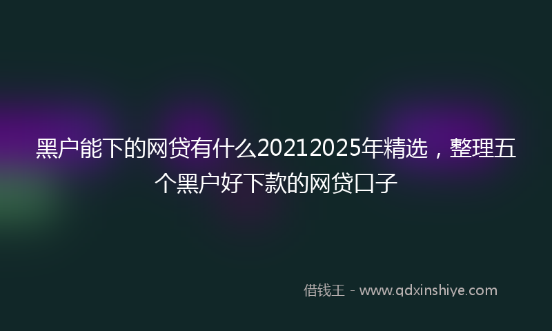 黑户能下的网贷有什么20212025年精选，整理五个黑户好下款的网贷口子