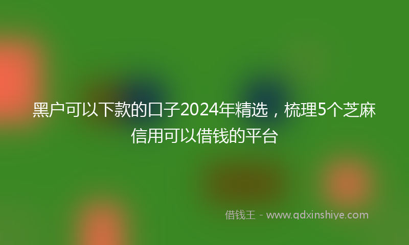 黑户可以下款的口子2024年精选，梳理5个芝麻信用可以借钱的平台