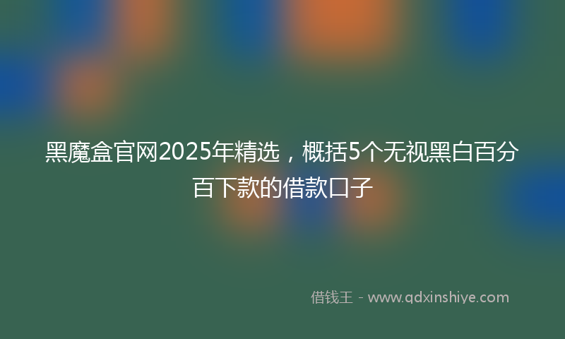 黑魔盒官网2025年精选，概括5个无视黑白百分百下款的借款口子