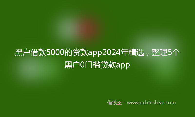 黑户借款5000的贷款app2024年精选，整理5个黑户0门槛贷款app