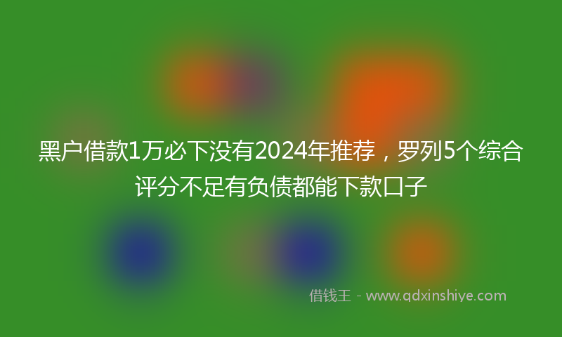 黑户借款1万必下没有2024年推荐，罗列5个综合评分不足有负债都能下款口子