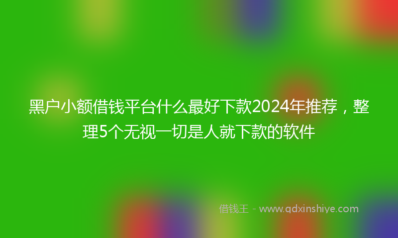 黑户小额借钱平台什么最好下款2024年推荐，整理5个无视一切是人就下款的软件