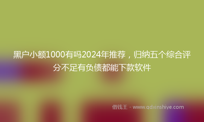 黑户小额1000有吗2024年推荐，归纳五个综合评分不足有负债都能下款软件