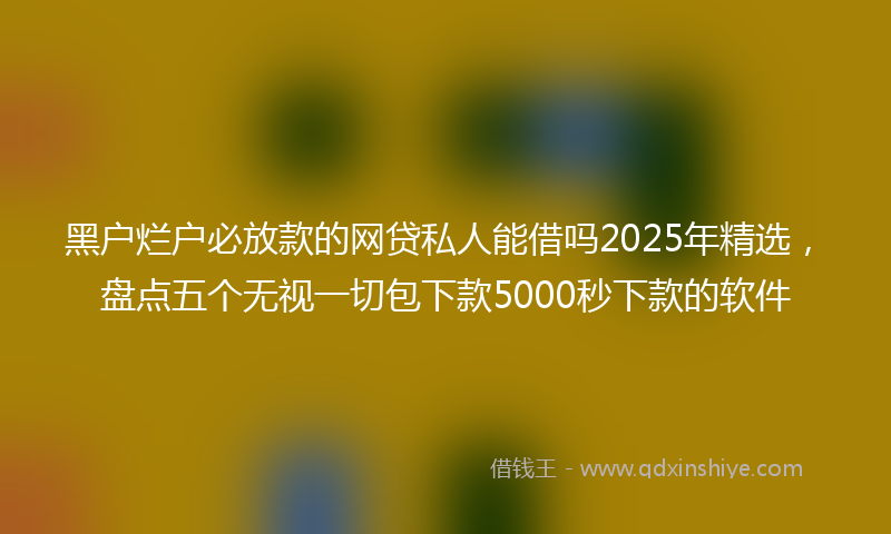 黑户烂户必放款的网贷私人能借吗2025年精选，盘点五个无视一切包下款5000秒下款的软件