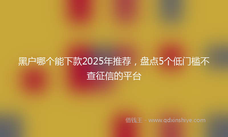 黑户哪个能下款2025年推荐，盘点5个低门槛不查征信的平台