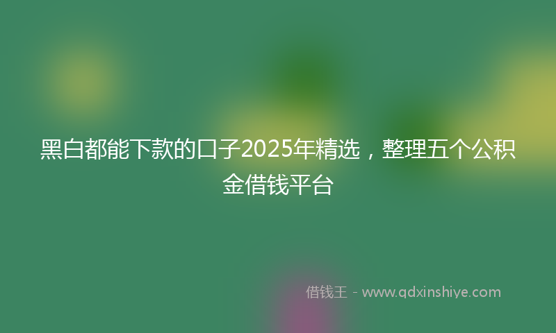 黑白都能下款的口子2025年精选，整理五个公积金借钱平台