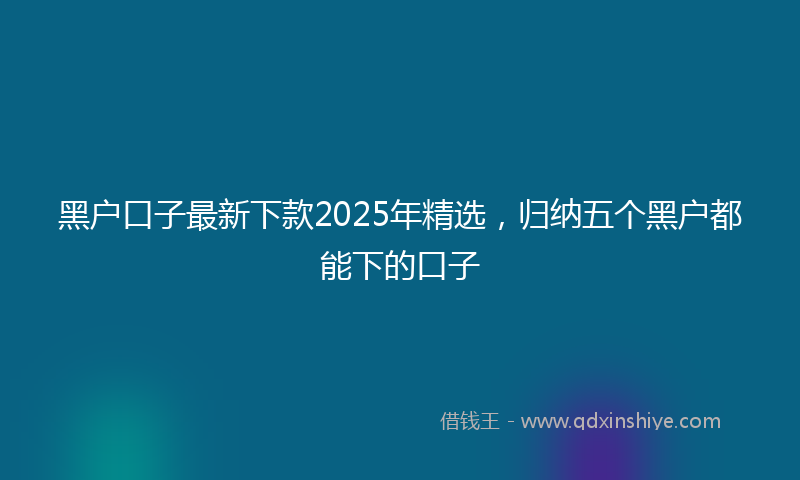 黑户口子最新下款2025年精选，归纳五个黑户都能下的口子