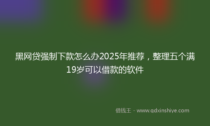 黑网贷强制下款怎么办2025年推荐，整理五个满19岁可以借款的软件