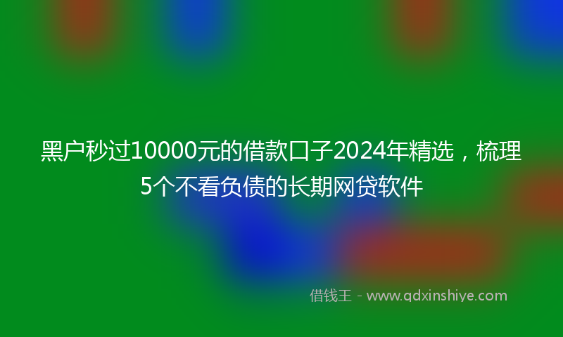 黑户秒过10000元的借款口子2024年精选，梳理5个不看负债的长期网贷软件