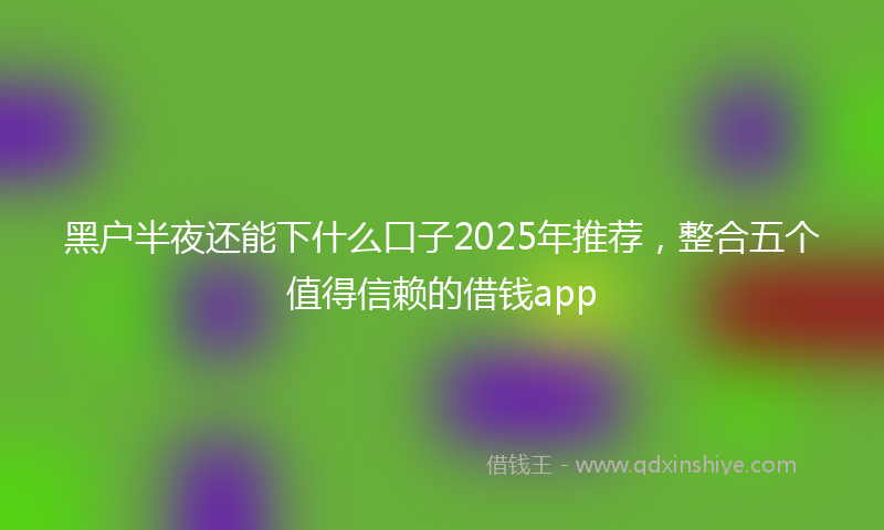 黑户半夜还能下什么口子2025年推荐，整合五个值得信赖的借钱app