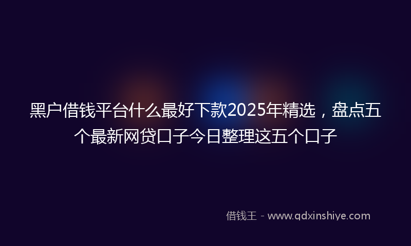 黑户借钱平台什么最好下款2025年精选，盘点五个最新网贷口子今日整理这五个口子
