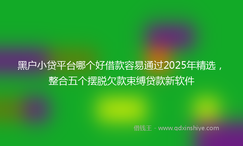 黑户小贷平台哪个好借款容易通过2025年精选，整合五个摆脱欠款束缚贷款新软件