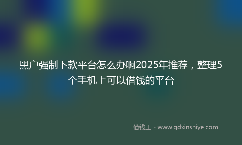 黑户强制下款平台怎么办啊2025年推荐，整理5个手机上可以借钱的平台