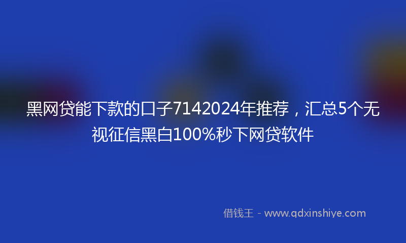 黑网贷能下款的口子7142024年推荐，汇总5个无视征信黑白100%秒下网贷软件