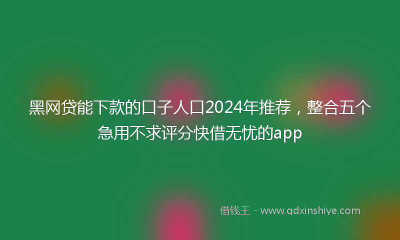 黑网贷能下款的口子人口2024年推荐，整合五个急用不求评分快借无忧的app