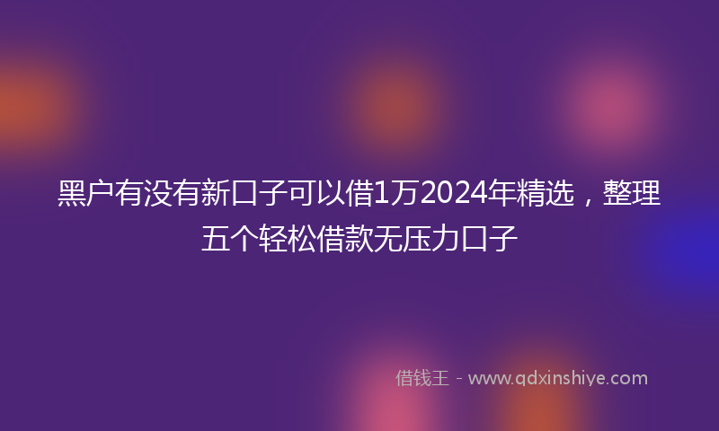 黑户有没有新口子可以借1万2024年精选，整理五个轻松借款无压力口子