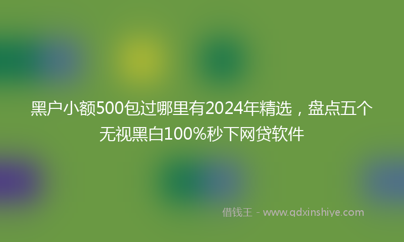 黑户小额500包过哪里有2024年精选，盘点五个无视黑白100%秒下网贷软件