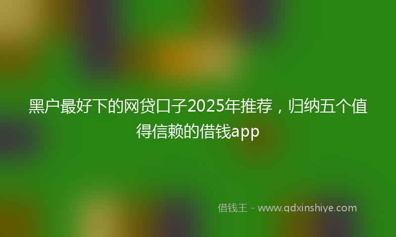 黑户最好下的网贷口子2025年推荐，归纳五个值得信赖的借钱app