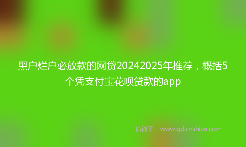 黑户烂户必放款的网贷20242025年推荐，概括5个凭支付宝花呗贷款的app