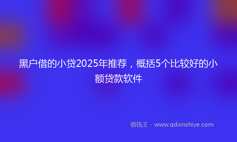 黑户借的小贷2025年推荐，概括5个比较好的小额贷款软件