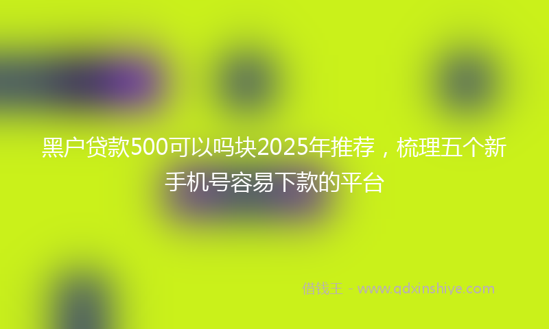 黑户贷款500可以吗块2025年推荐，梳理五个新手机号容易下款的平台