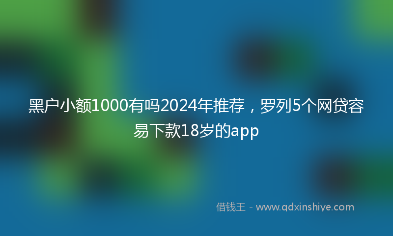 黑户小额1000有吗2024年推荐，罗列5个网贷容易下款18岁的app